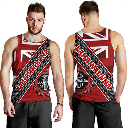 Hawaii Tank Top Lahainaluna High School Half Flag Tribal Polynesia