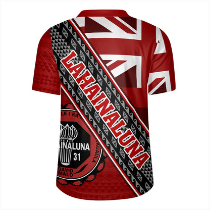 Hawaii Rugby Jersey Lahainaluna High School Half Flag Tribal Polynesia