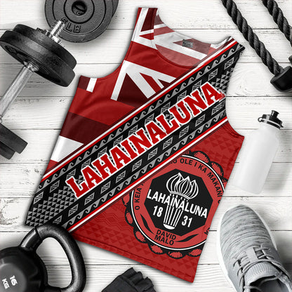 Hawaii Tank Top Lahainaluna High School Half Flag Tribal Polynesia