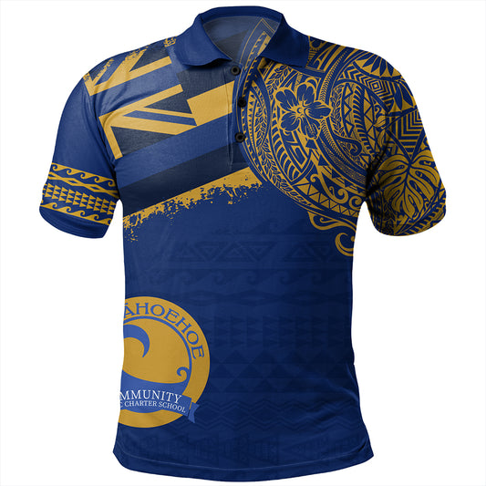 Hawaii Polo Shirt Laupahoehoe Community Public Charter High School With Crest Style