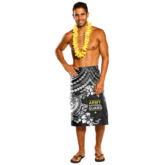 Army National Guard Lavalava Custom Turtle Hibiscus Polynesian Pattern