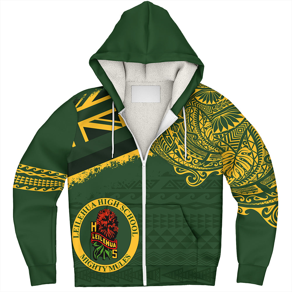 Hawaii Sherpa Hoodie Leilehua High School With Crest Style