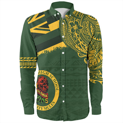 Hawaii Long Sleeve Shirt Leilehua High School With Crest Style