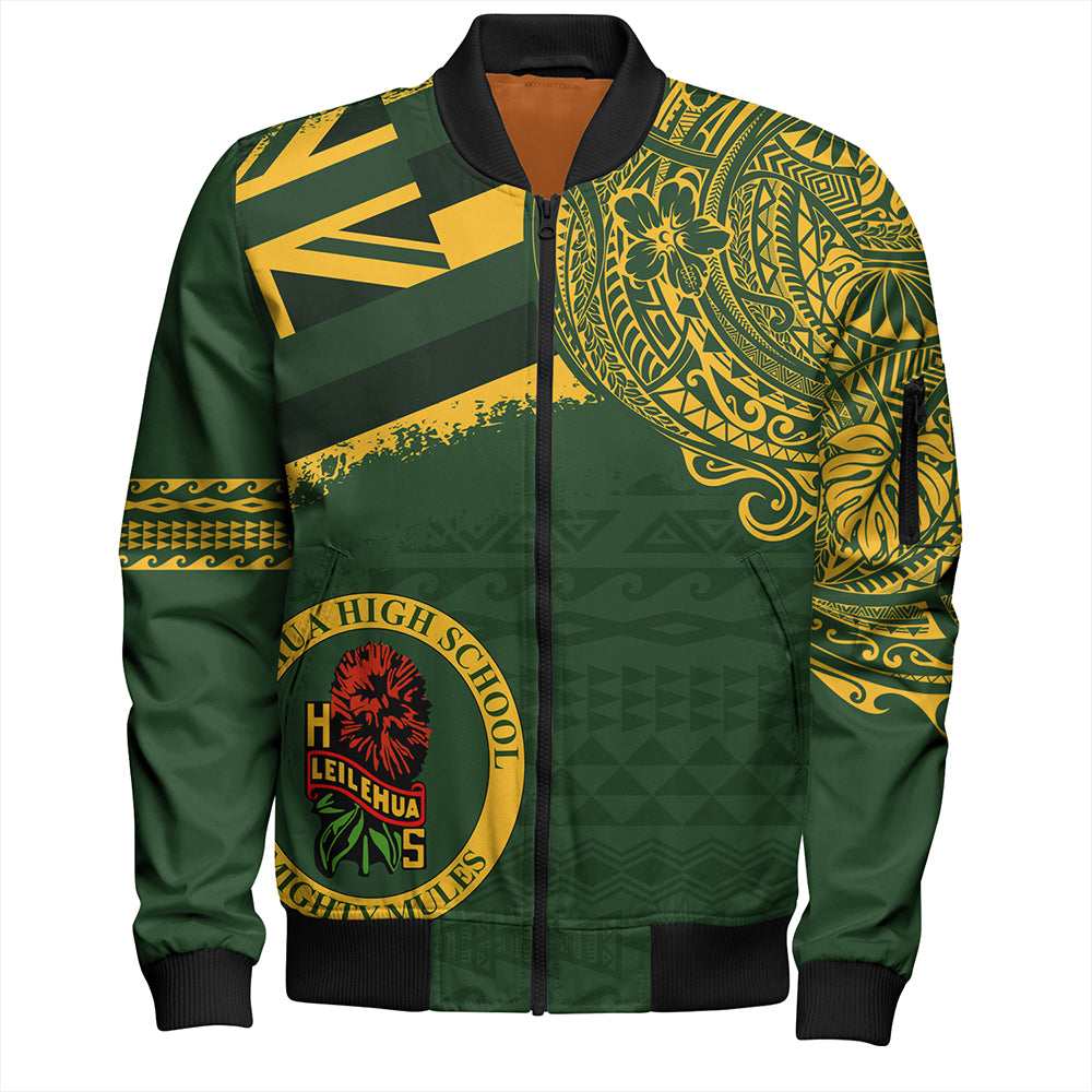 Hawaii Bomber Jacket Leilehua High School With Crest Style