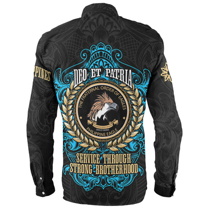 Philippines Long Sleeve Shirt  - Philippine Eagles Ornament Vintage Style