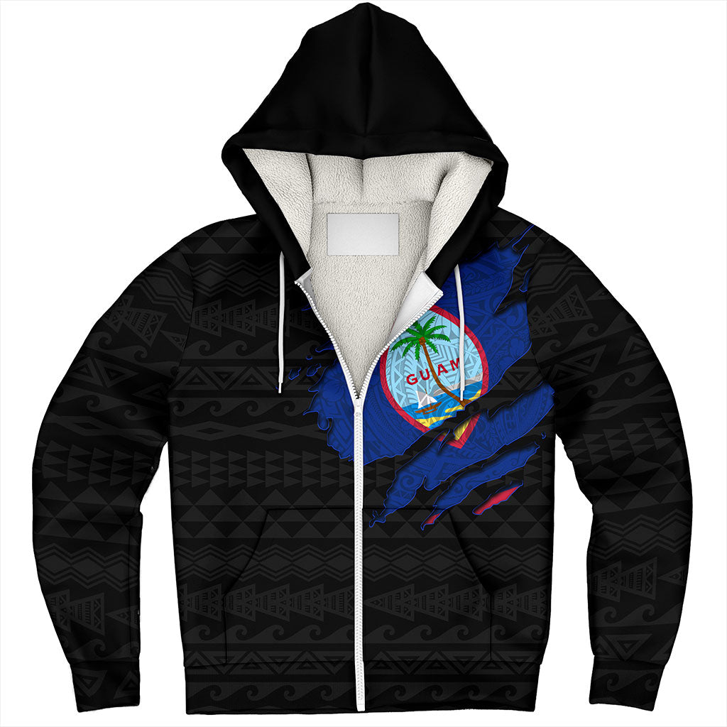 Guam Sherpa Hoodie Micronesian Tribal Crack Style