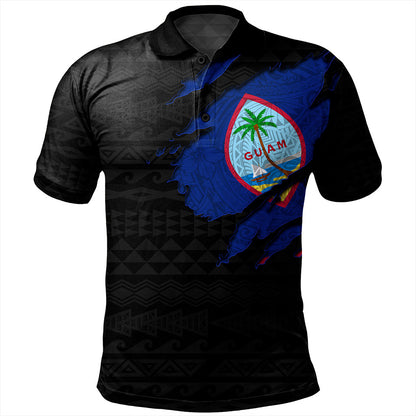 Guam Polo Shirt Micronesian Tribal Crack Style