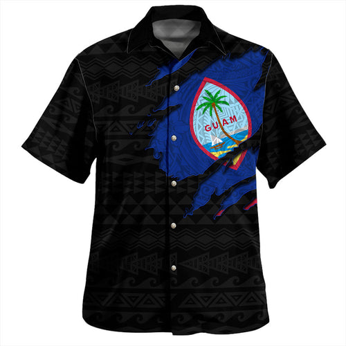 Guam Hawaiian Shirt Micronesian Tribal Crack Style
