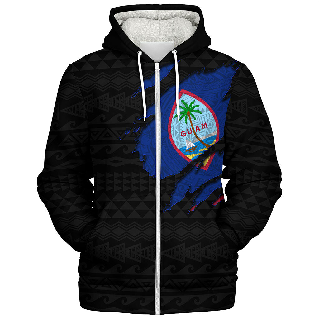 Guam Sherpa Hoodie Micronesian Tribal Crack Style