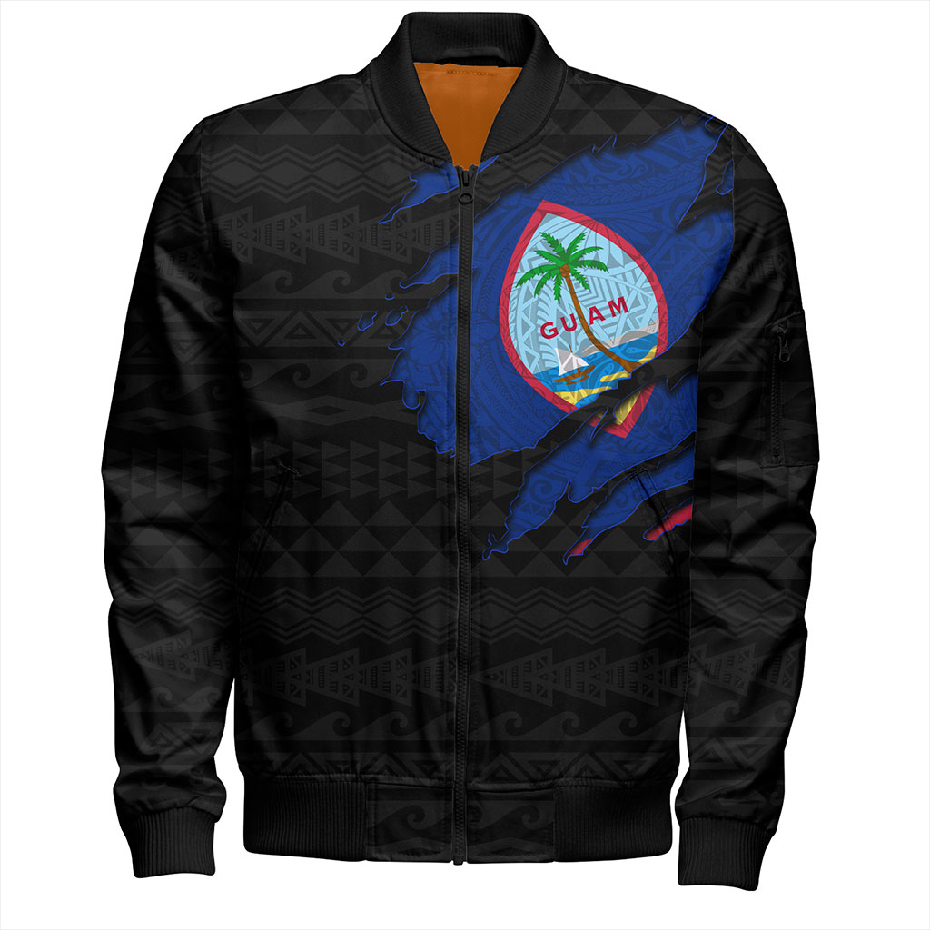 Guam Bomber Jacket Micronesian Tribal Crack Style