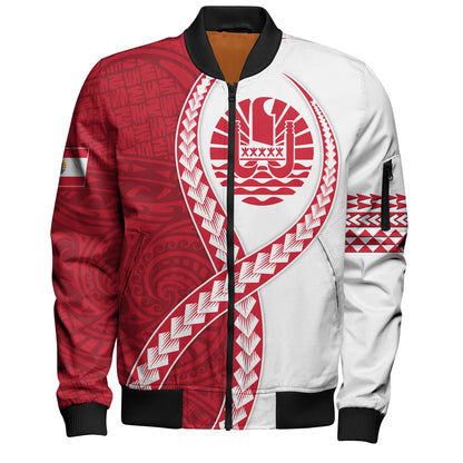 Tahiti Bomber Jacket Tribal Polynesian In My Heart