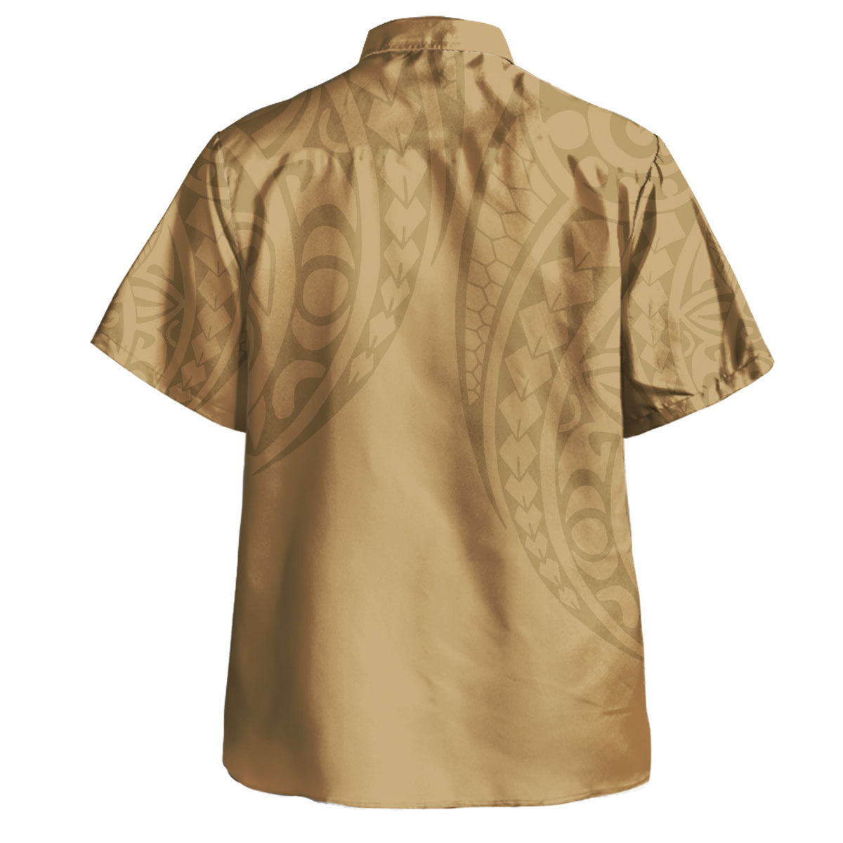 Hawaii Hawaiian Shirt Map Kakau Style Golden