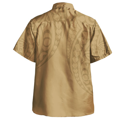 Hawaii Hawaiian Shirt Only Polynesian Kakau Style Golden