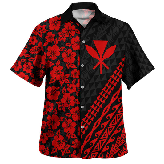 Hawaii Hawaiian Shirt Kanaka Maoli Hibiscus Pattern With Polynesia
