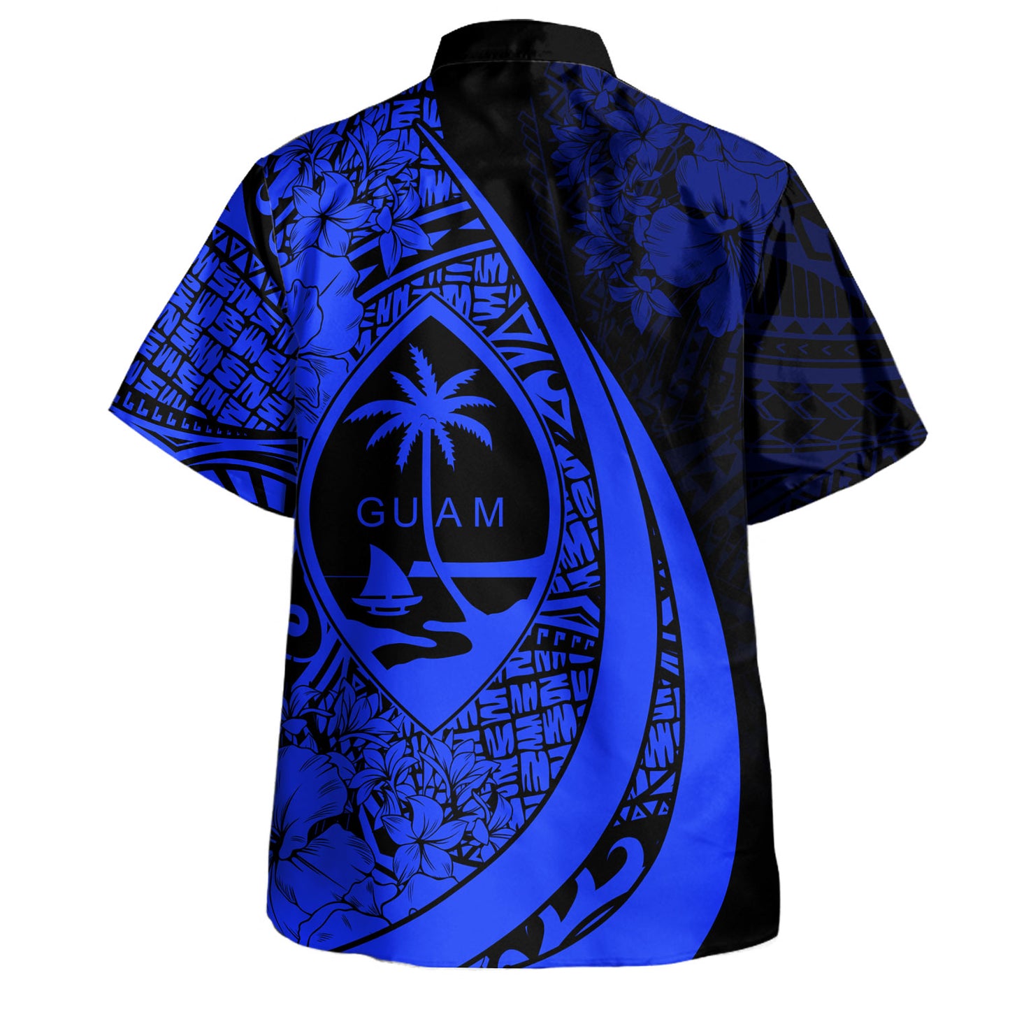 Guam Hawaiian Shirt Custom Hibiscus Flower Symbols Style