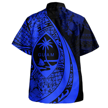Guam Hawaiian Shirt Custom Hibiscus Flower Symbols Style