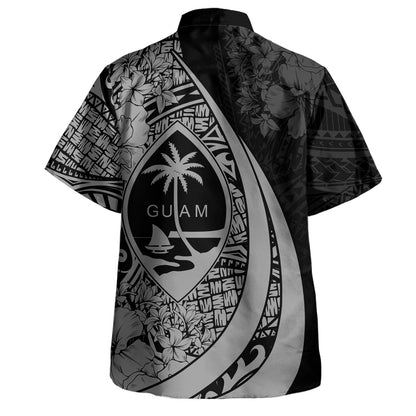 Guam Hawaiian Shirt Custom Hibiscus Flower Symbols Style