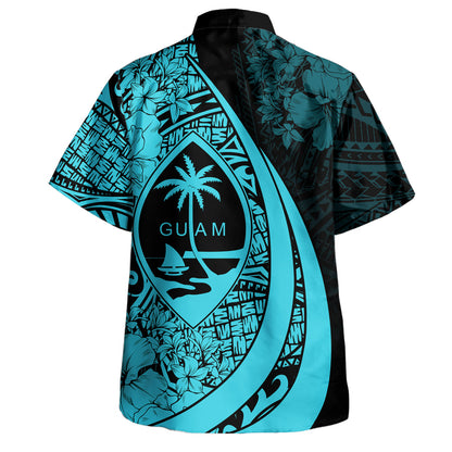 Guam Hawaiian Shirt Custom Hibiscus Flower Symbols Style