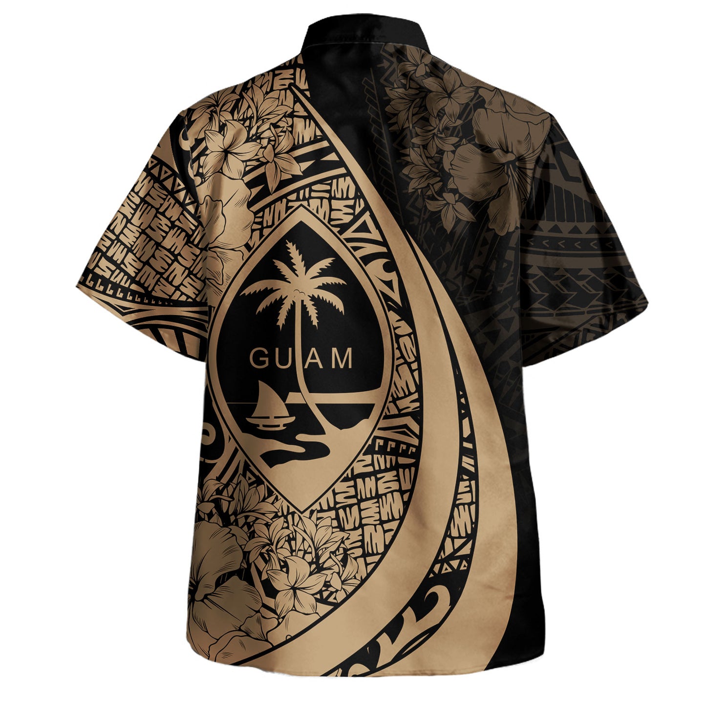 Guam Hawaiian Shirt Custom Hibiscus Flower Symbols Style