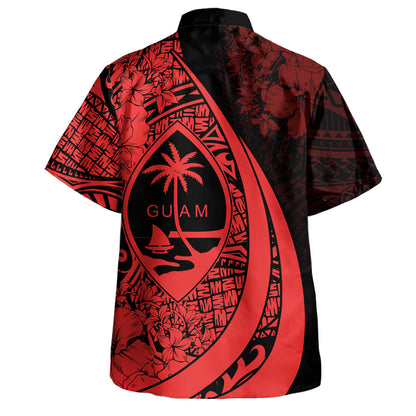Guam Hawaiian Shirt Custom Hibiscus Flower Symbols Style