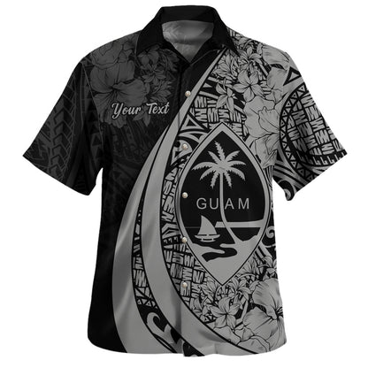 Guam Hawaiian Shirt Custom Hibiscus Flower Symbols Style