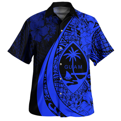 Guam Hawaiian Shirt Custom Hibiscus Flower Symbols Style