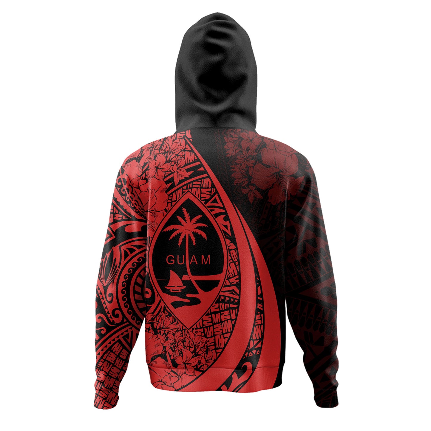 Guam Hoodie Custom Hibiscus Flower Symbols Style