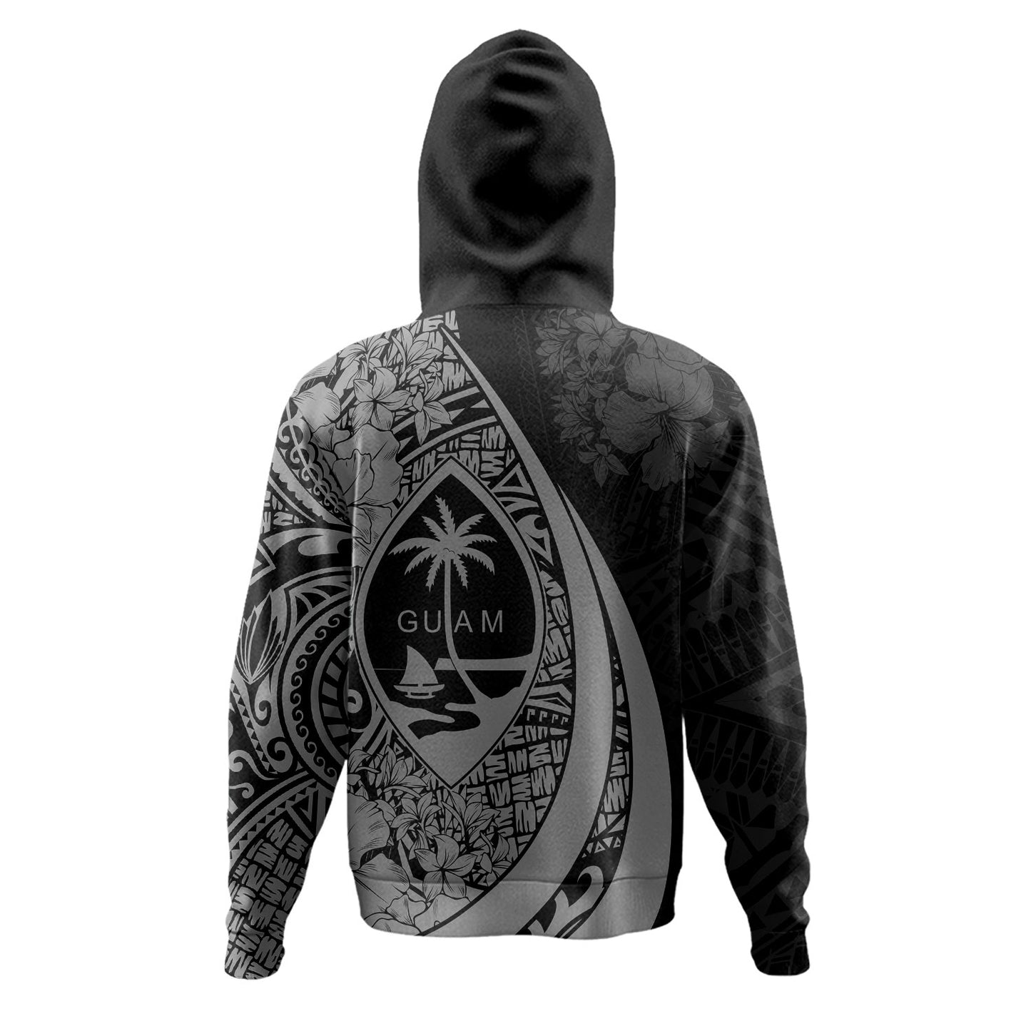 Guam Hoodie Custom Hibiscus Flower Symbols Style