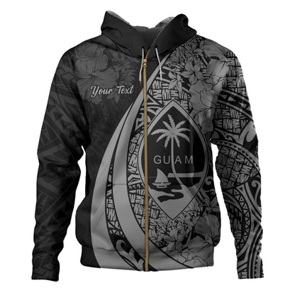 Guam Hoodie Custom Hibiscus Flower Symbols Style
