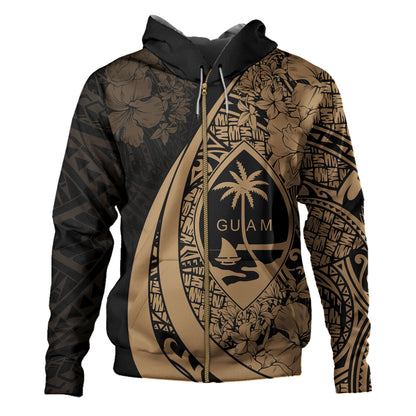 Guam Hoodie Custom Hibiscus Flower Symbols Style