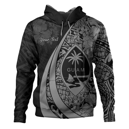 Guam Hoodie Custom Hibiscus Flower Symbols Style