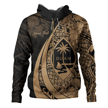 Guam Hoodie Custom Hibiscus Flower Symbols Style