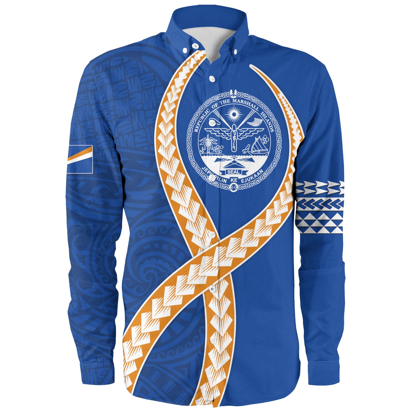 Marshall Islands Long Sleeve Shirt Tribal Polynesian In My Heart