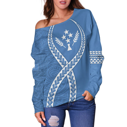 Kosrae Off Shoulder Sweatshirt Tribal Polynesian In My Heart