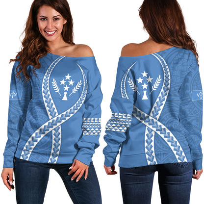 Kosrae Off Shoulder Sweatshirt Tribal Polynesian In My Heart