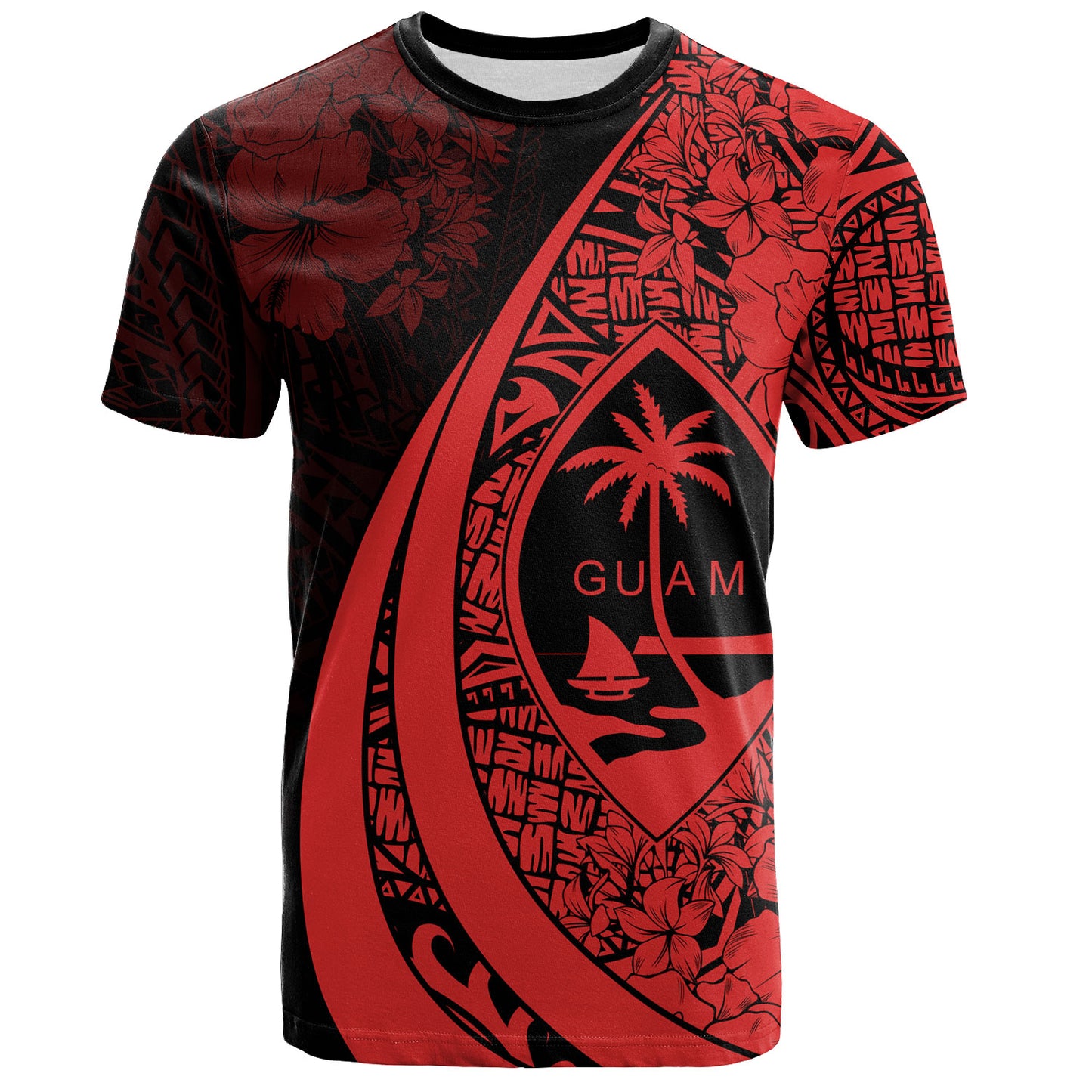 Guam T-Shirt Custom Hibiscus Flower Symbols Style