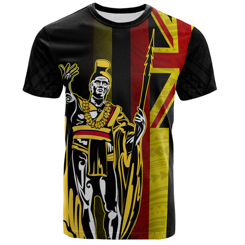 Hawaii T-Shirt King Kamehameha Gold Flag Island Royalty Style