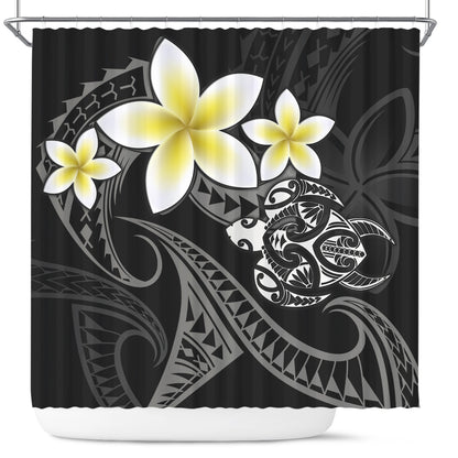 Hawaii Shower Curtain Hawaiian Turtle Honu Plumeria Tribal Tattoo