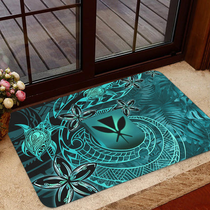 Hawaii Door Mat Kanaka Maoli Tropical Leaves Polynesian Pattern