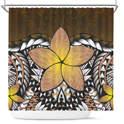 Hawaii Shower Curtain Hawaii Plumeria Polynesian Traditional Patterns Vintage Version