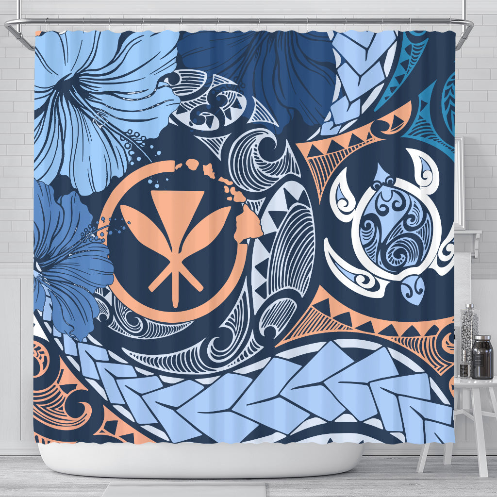 Hawaii Shower Curtain Kanaka Maoli Tribal Pattern