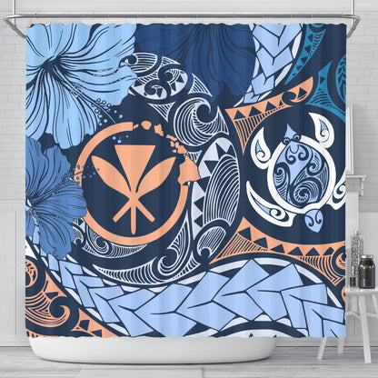 Hawaii Shower Curtain Kanaka Maoli Tribal Pattern