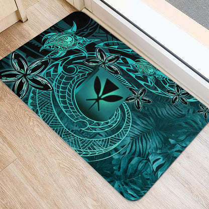 Hawaii Door Mat Kanaka Maoli Tropical Leaves Polynesian Pattern