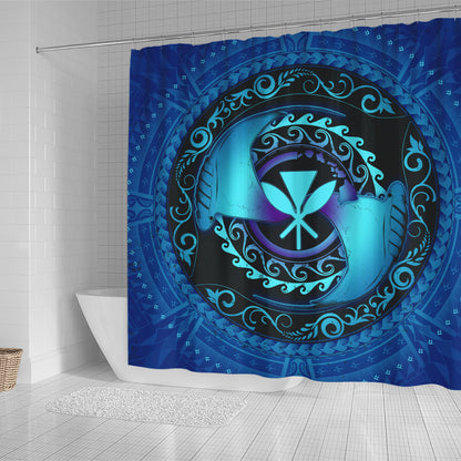 Hawaii Shower Curtain Manta Ray Couple Polynesian Ocean Style