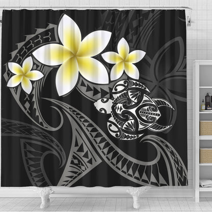 Hawaii Shower Curtain Hawaiian Turtle Honu Plumeria Tribal Tattoo