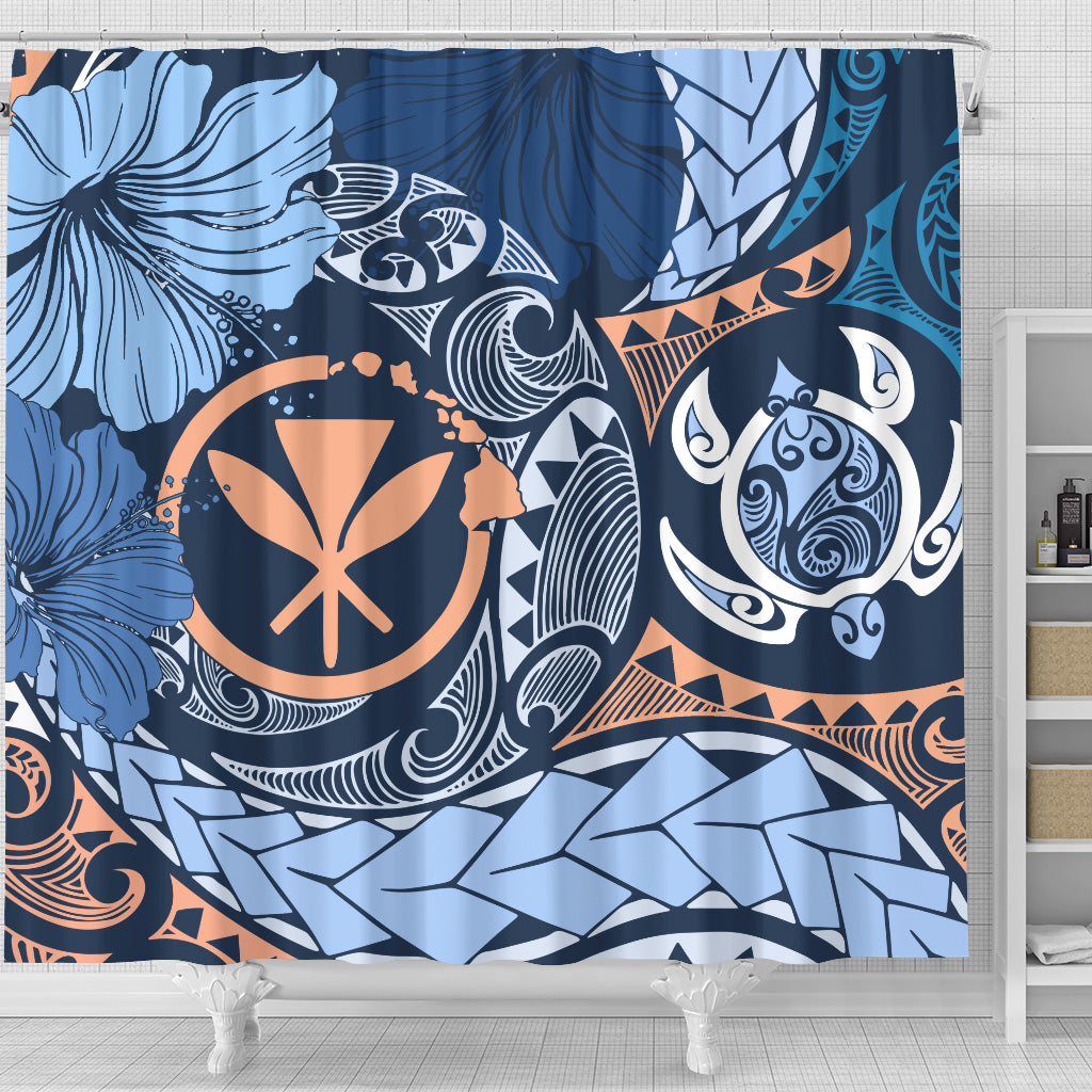 Hawaii Shower Curtain Kanaka Maoli Tribal Pattern