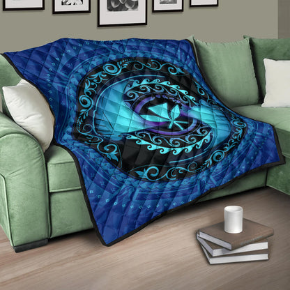 Hawaii Premium Quilt Manta Ray Couple Polynesian Ocean Style