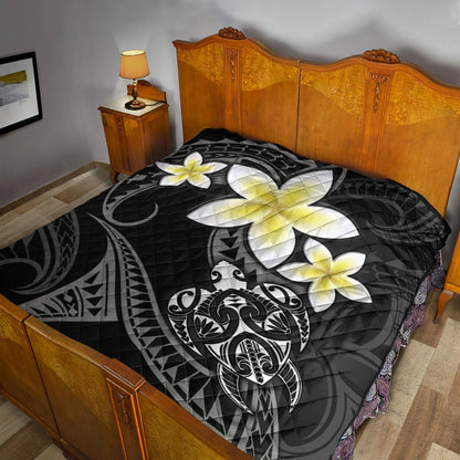 Hawaii Premium Quilt Hawaiian Turtle Honu Plumeria Tribal Tattoo