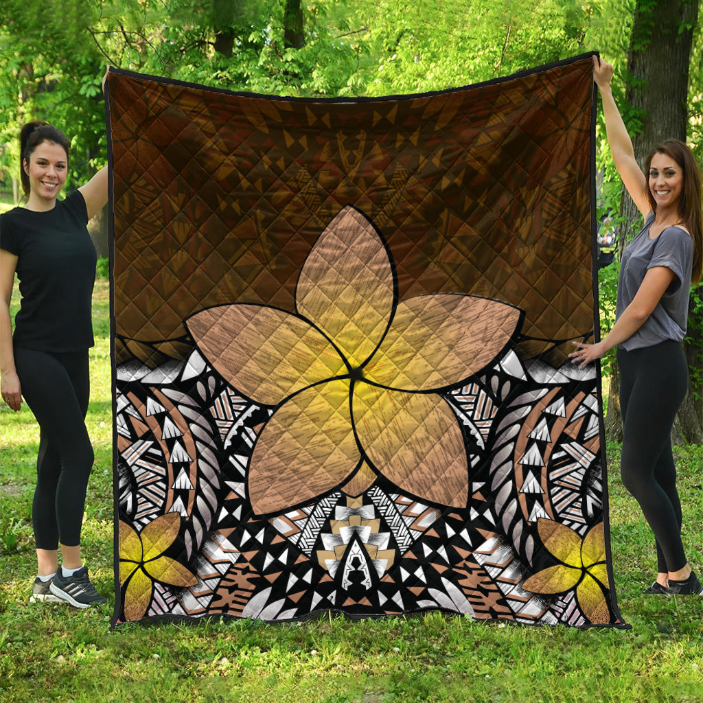 Hawaii Premium Quilt Hawaii Plumeria Polynesian Traditional Patterns Vintage Version