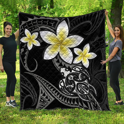 Hawaii Premium Quilt Hawaiian Turtle Honu Plumeria Tribal Tattoo